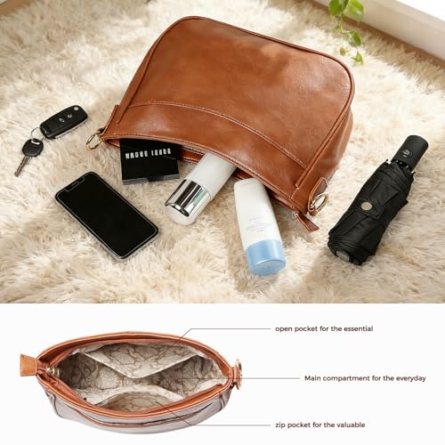 Image of Shoulder Bag for Women, Vegan Leather Classic Crossbody Purses Handbags, Trendy Hobo Bag Tote Purses for Women