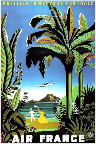 Affiche Air France en toile haut de gamme pour décoration raffinée