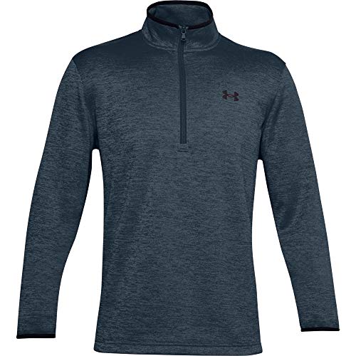 Under Armour Men's Armour Fleece 1/2 Zip T-Shirt , Mechanic Blue (467)/Black , Large