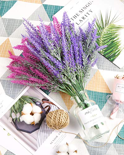 Omldggr - 8 Fiori Artificiali di Lavanda con Corda...