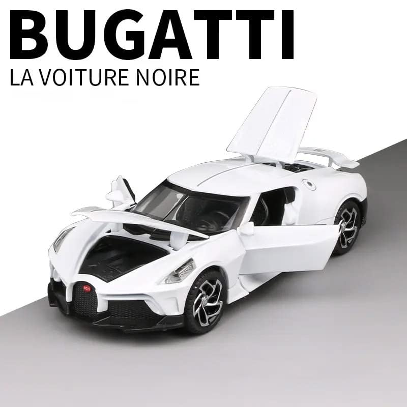 Image of 1:32 Scale Bugatti la Voiture Noire Toy Car | Metal Pullback Diecast Car for Kids with Openable Doors, Sound, Light Effects Toy for Car Enthusiasts (Color As Per Available),black