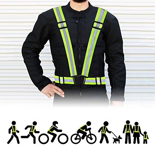 4R Quattroerre.it 4090 Homologierte reflektierende Hosenträger für Motorräder und Fahrräder