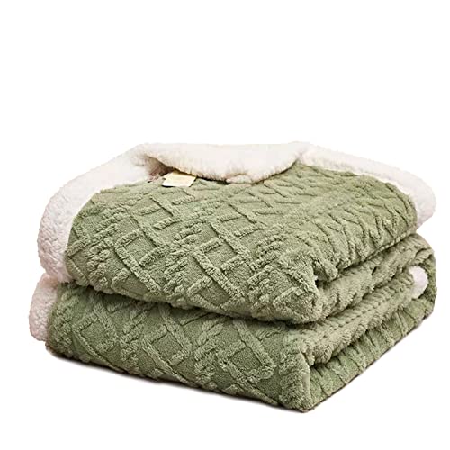 Fouriding Couverture Plaid en Polaire Sherpa, Couverture Chaude et Douce pour Le lit, Couverture pour Le canapé, Couverture pour l'hiver, Couverture-lit de Voyage. (Vert, 150×200CM) Cover