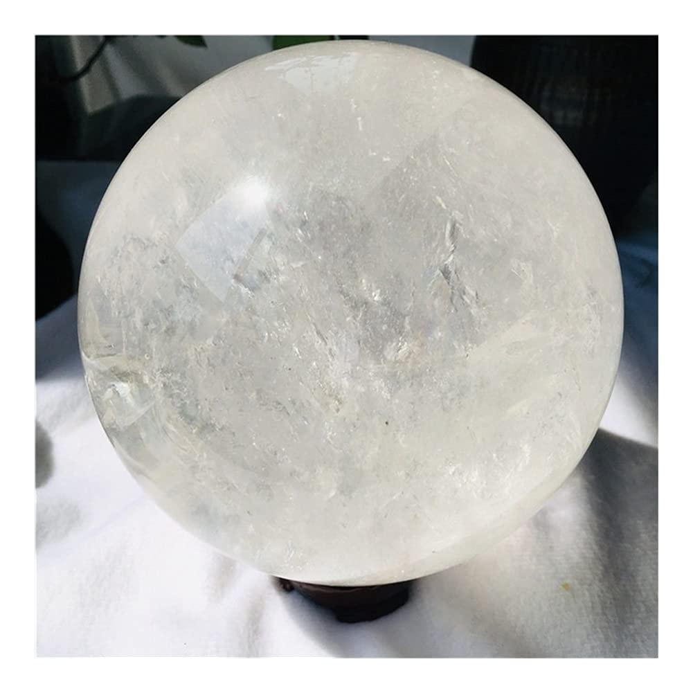 Amazon.co.jp: 自然な透明な水晶玉、装飾用の白い水晶玉、美しい
