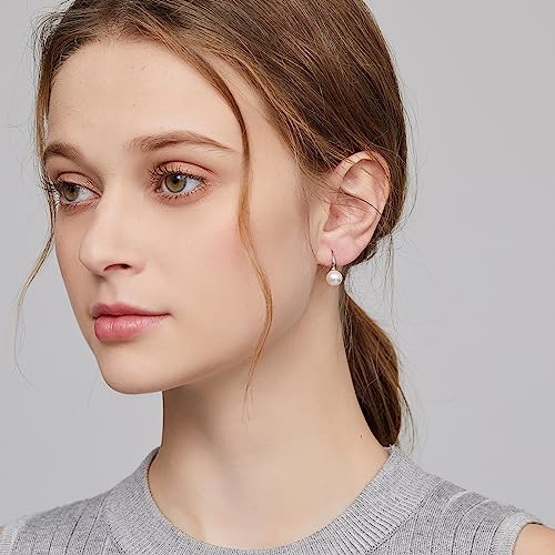 Pearl Earrings for Women Silver Pearl Drop Earrings Sterling Silver Hook Earring Hypoallergenic by jiamiaoi - Image 2