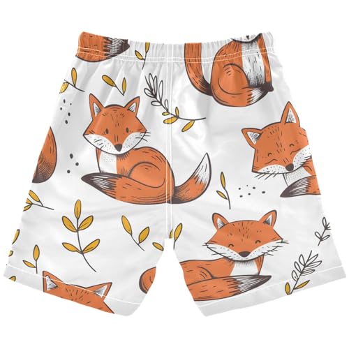 Lovely Fox Leaf Boys Swim Trunks, Quick Dry Toddler Beach Shorts Boy Swimwear Bathing Suit2