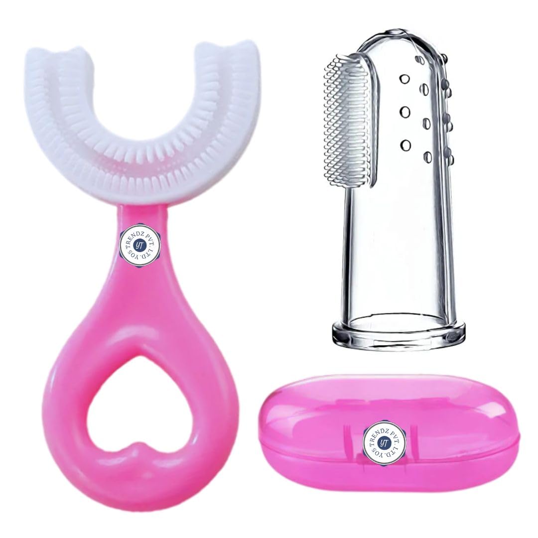 Baby U -Shaped Silicone Manual Tooth Brush With Soft & Elastic Bristles For Complete 360 Degree Dental Cleaning, Specially Designed For Toddlers & Children (PINK, FREE) (B0DGXDTPXN) Amazon Price History, Amazon Price Tracker