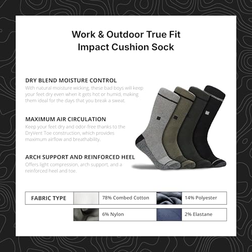 WSX Work & Wear True Fit Impact Cushion Sock | Moisture-Wicking Breathable 360° Support | Comfortable Socks for Men & Women3