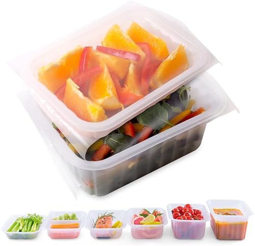 Miniatura 1 de Juego de bandejas de alimentos con películas de sellado, 30 unidades (10 ~ 47 onzas), recipientes de plástico aptos para microondas y lavavajillas