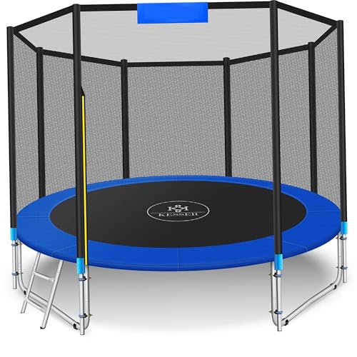 KESSER® Trampoline Certifié TÜV SÜD GS | Ensemble Complet Avec Filet de Sécurité, Échelle,...