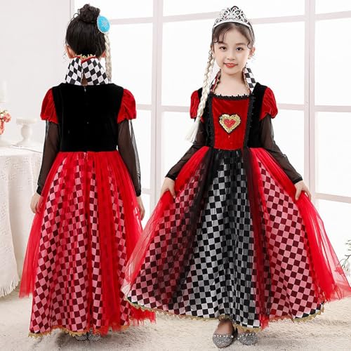 Disfraz Reina de Corazones para Niñas Rojo miniatura 7