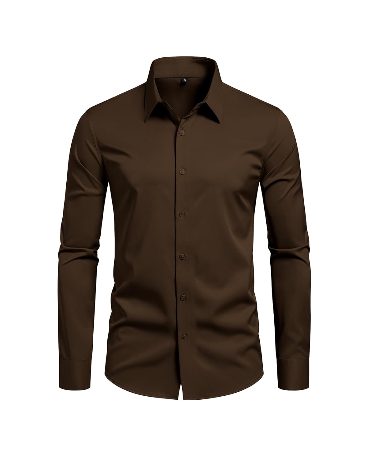 Mens Slim Fit Dress Shirts Wrinkle Free Formal Wedding Long Sleeve Button Down Shirts