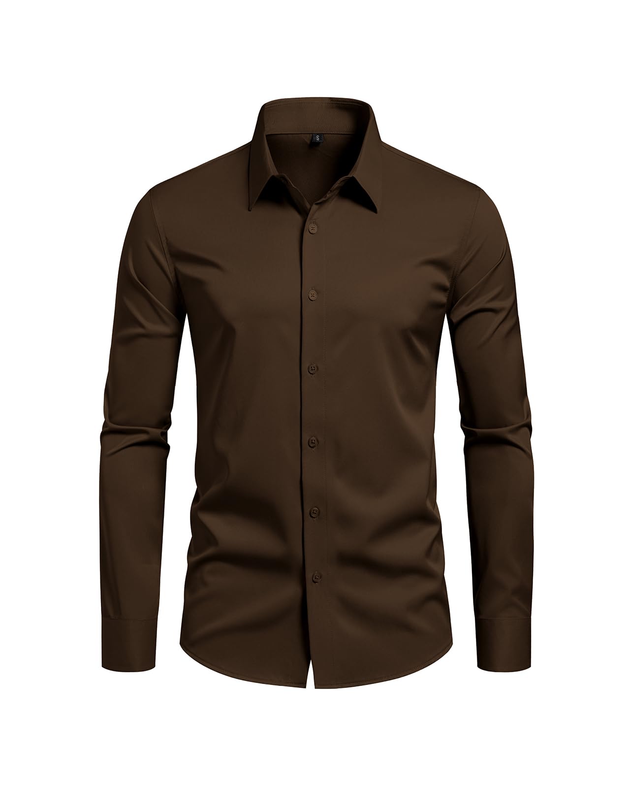 Mens Slim Fit Dress Shirts Wrinkle Free Formal Wedding Long Sleeve Button Down Shirts