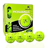 PEPKUBALL 40-Hole Outdoor Pickleball Balls 4 Pack - High-Bounce, High Visibility Green, Durable Molded Design for All Skill Levels & Paddle Types(x40,4pack)
