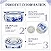 Briwooody Set of 3 Blue and White Porcelain Flower Pots 7.2'' 6'' 4'' Decorative Chinoiserie Plant Pots with Drainage Hole Saucers Ceramic Planters for Indoor Garden(Elegant Style)