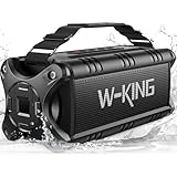 W-KING Bluetooth Speaker, 90W Max Portable Outdoor Speaker Loud, IPX6 Waterproof/50W Deep Bass Subwoofer/40H/EQ/Dual Pairing/TF/AUX, Large Boombox Speakers Bluetooth Wireless for Party/Beach/Jobside