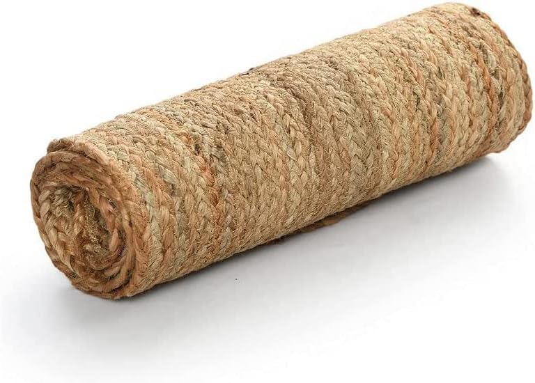 Miniatura 6 de Camino de mesa trenzado de yute natural con diseño festoneado decorativo, estilo granja, ecológico, decoración del hogar tejida a mano ((yute
