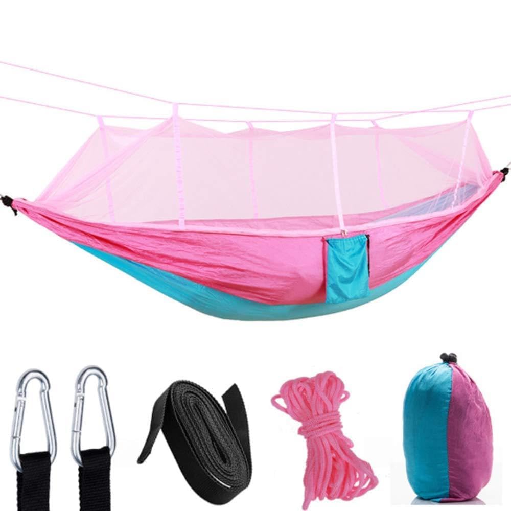 Hamac Portable avec Moustiquaire, 1-2 Personnes Nylon Résistant，C