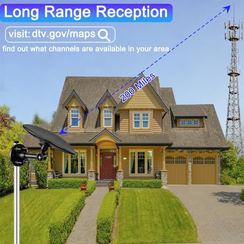 Image of Omni Directional TV Antenna Outdoor, Outdoor Antenna for Smart TV, Black L | Omnidirectional, Outdoor Use, Smart TV Compatible