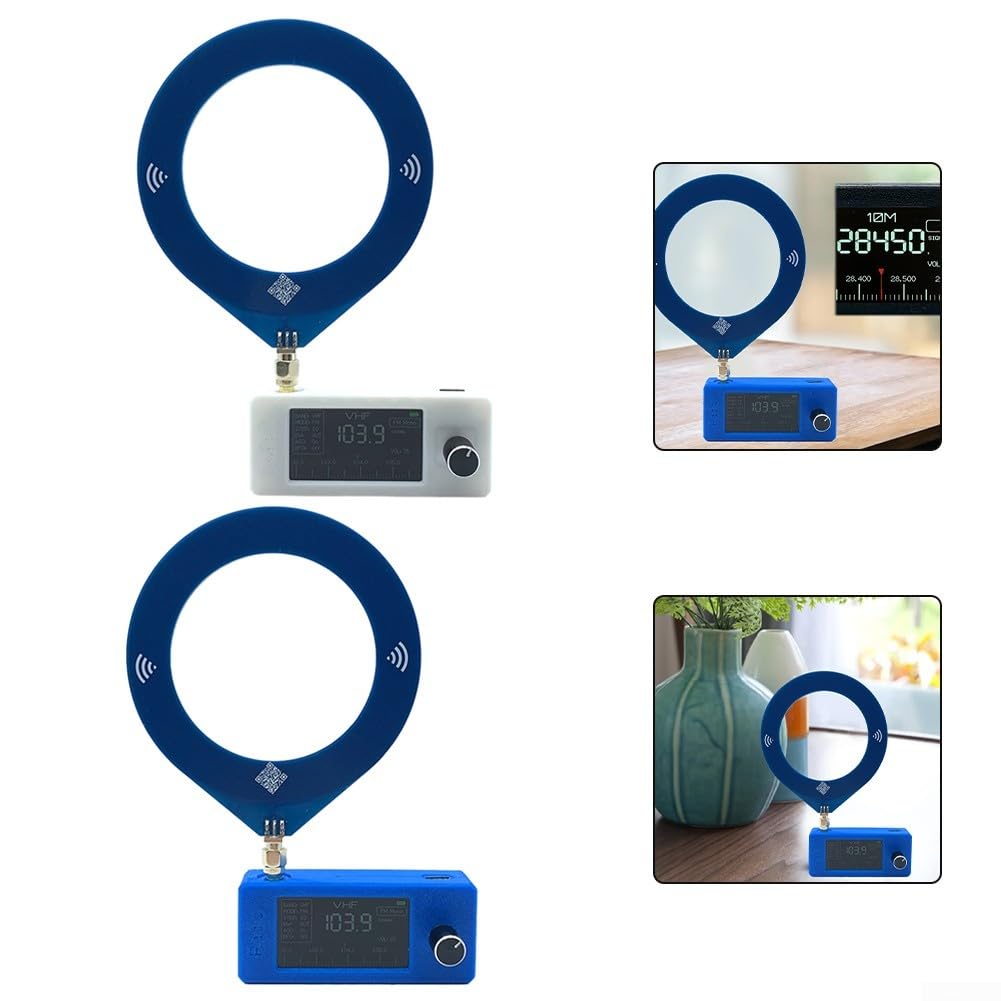 Receptor de radio de bolsillo, 0.5-108 MHz tamaño de bolsillo SI4732, mini radio LSB USB AM FM con pantalla de 1.9 pulgadas 170 x 320, para ESP-32-S3 (varilla de tracción blanca)