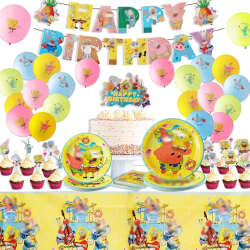 75 Stück Geburtstagsdeko Partygeschirr Pappteller Kindergeburtstag Party Teller Becher Ballon Geburtstag Deko für 10 Personen