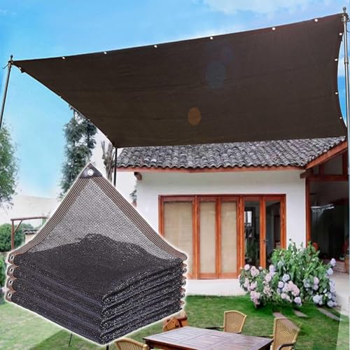 RAGGZZ Tela de sombra 90%, malla de sombra negra, malla de sombra con protección solar, lona de malla de sombra con ojales, velas de sombra rectangulares, toldos, for jardín, invernadero, pérgola, coc