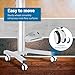 AW Medical Mobile Computer Cart Rolling PC Stand Desk Workstation on Wheels with Monitor Mount Adjustable Keyboard Tray CPU Printer Holder for Hospital Clinic School Office Silver