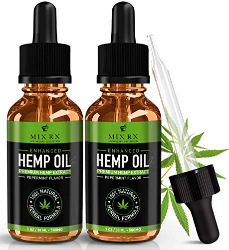 (2 Pack) Hemp Oil for Pain Relief Anxiety Sleep Mood Stress Immune Immunity