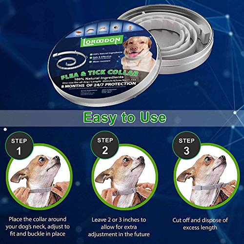 LORDDDON Dog Flea Collars with Reflectors Vet-Recommended Flea and Tick Prevention Collar for Dogs Above 18 lbs Large… - Image 3