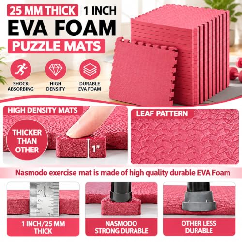Image of 1 Inch /25mm Gym Floor mat Rubber for Heavy Workout Puzzle Floor mat for Home Exercise, Gym Equipment mat Interlocking Eva Foam Flooring Rubber Tiles Yoga, Kids Gym Mats for Floor