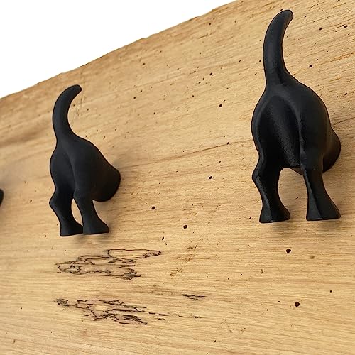 Antique Hardware Depot – 3.5” Dog Tail Hook - Animal Farmhouse Style Kitchen Hook – 3.5 in Rustic Iron Hook for Cups, Towels, Utensils - Includes All mounting Hardware – KB125- Qty (2)