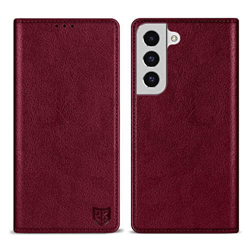 Image of ZZXX for Samsung Galaxy S22 Plus Wallet Case with [RFID Blocking] Card Slot Stand Strong Magnetic Leather Flip Fold Protective Phone Case for Samsung Galaxy S22 Plus Case Wallet(Wine Red-6.6 inch)
