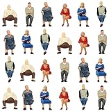 P4804 24 pcs All Seated Figures O Scale 1:50 Painted People Model Railway New