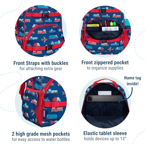 Image of Wildkin Kids Backpack for Boys & Girls, ECO rPET Recycled Lightweight Bookbag with Padded Straps