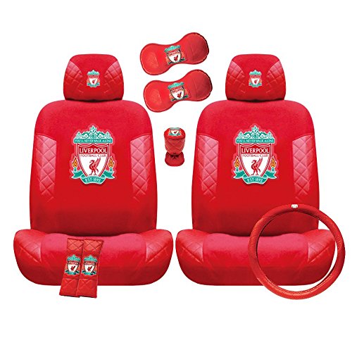 Liverpool Football Club Car Accessory Set (10 Items, Latest Collection)
