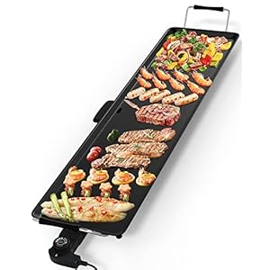 35″ Large Electric griddle, Arlime Indoor Outdoor Teppanyaki Table Top Grill Griddle, Portable BBQ Grill Electric, with Adjustable Temperature for Party/Home/Camping Cooking