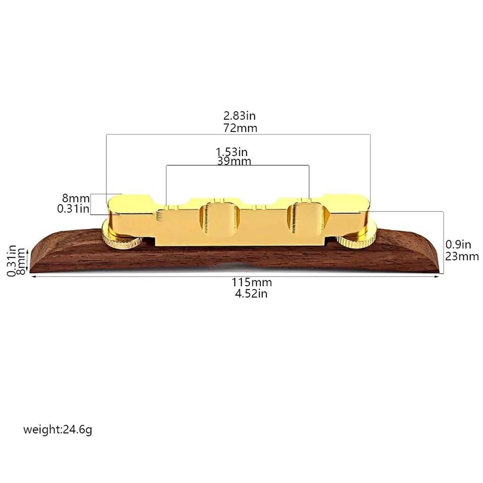 1 Puente Flotante De Metal Y Palisandro Para Guitarra, Perfecto Para Guitarras De Jazz. reemplazo de guitarra puente