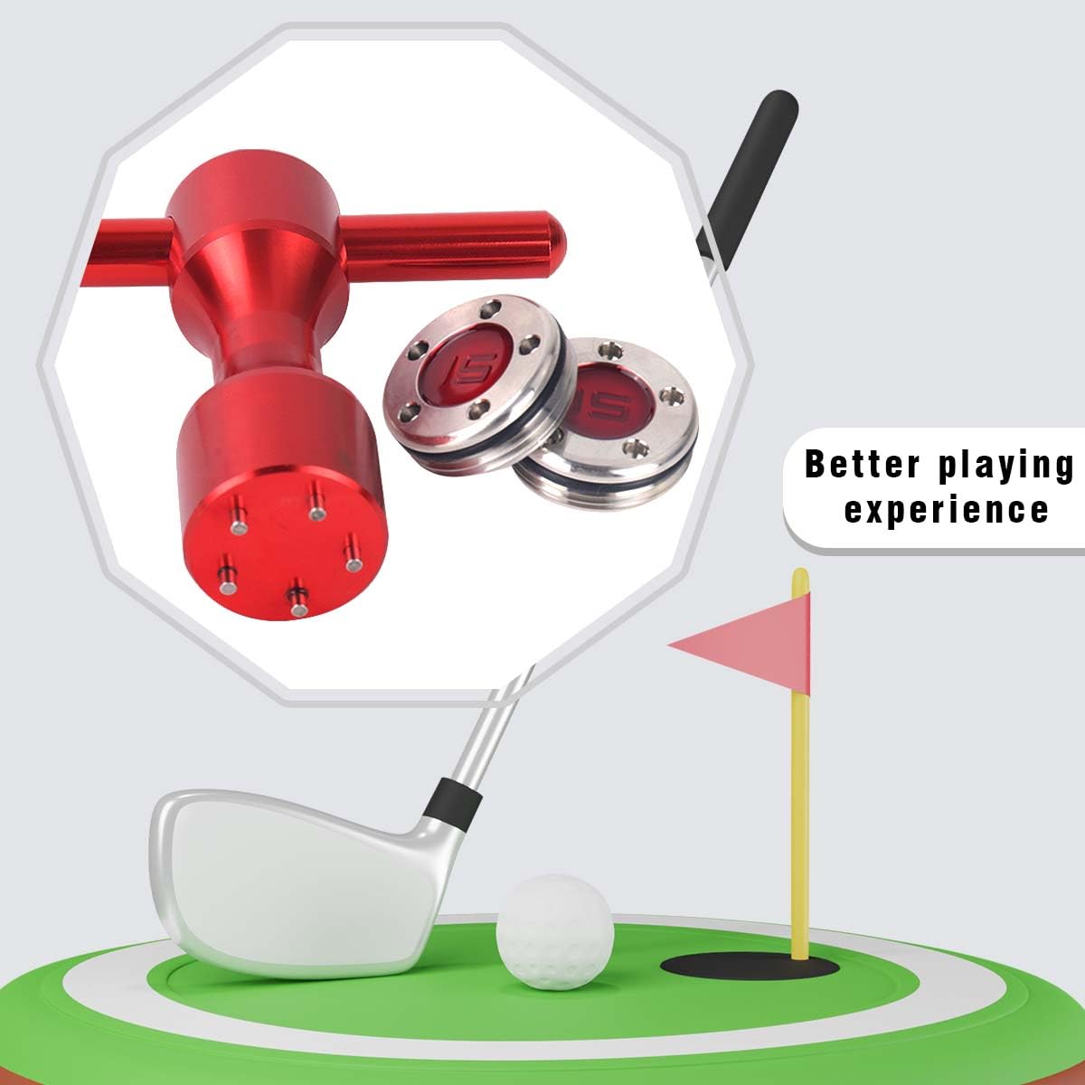 Histar 2pcs Golf personalizado rojo pesos + rojo llave para putters Titleist Scotty Cameron