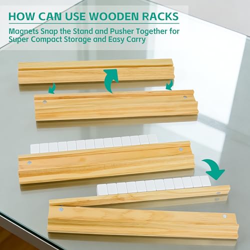 4 Piezas Soportes Magnéticos de Madera para Mahjong miniatura 4