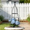 GOOOXIM 26” Metal Garden Obelisk Trellis for Climbing Plants - Sturdy & Stylish Support for Roses, Bougainvillea, and Potted Plants - Ideal Decorative Accent for Vertical Gardening Indoors & Outdoors