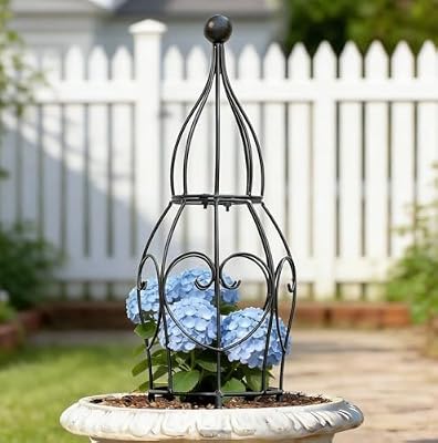 GOOOXIM 26” Metal Garden Obelisk Trellis for Climbing Plants - Sturdy & Stylish Support for Roses, Bougainvillea, and Potted Plants - Ideal Decorative Accent for Vertical Gardening Indoors & Outdoors