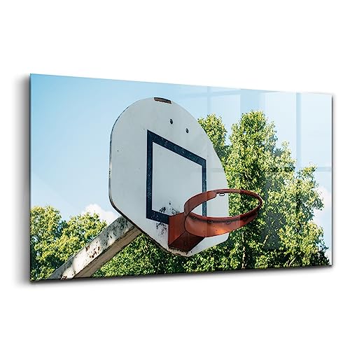 Wallart peinture sur verre sport de basket-ball image verre coloré