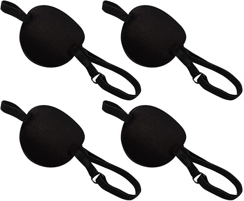 4 piezas de parches ajustables para los ojos, cubiertas de un solo ojo, parches médicos para los ojos, parches suaves para ojos de pirata, color