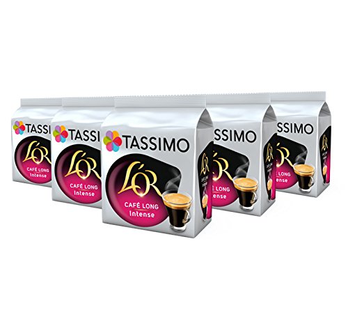 TASSIMO L'OR Cafe Long Intense Dosettes a cafe T-Disc Paquet de 5, 80 Boissons
