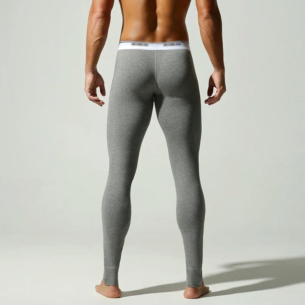 JCVBN Legging classique en coton solide pour homme - Confortable et respirant
