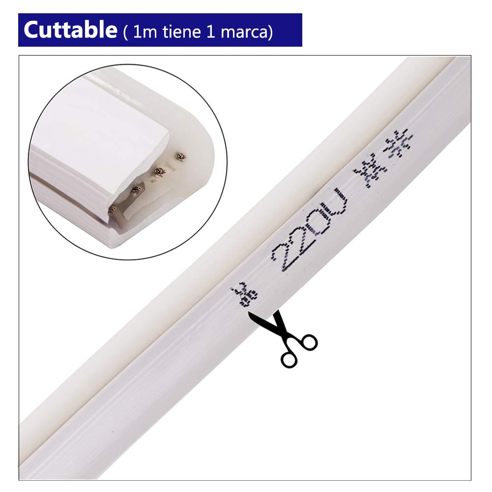 XUNATA 220V Flexible LED Neon Flex, 5050 60 LEDs/m RGB Tira LED + Toque Control Remoto, IP67 Impermeable Interior Intemperie Escalera de Techo Luces Decoración (25m)