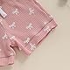Loalirando Neugeborene Baby Mädchen Sommer Kleidung Set Kurzarm Gerippt Body + Shorts + Stirnband Bekleidungssets für Baby-Mädchen (Weiße Kleine Schleife Rosa, 3-6 Monate)