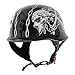 1Storm Novelty Motorcycle Half Face Helmet Open German Style DOT Approved: HKY602 Chain Skull