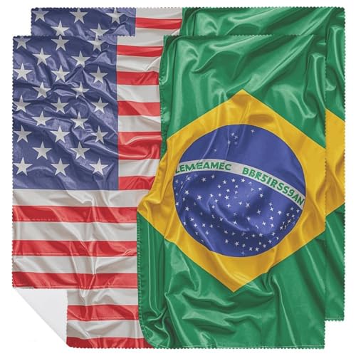 Servilletas de Tela con Bandera Americana y Brasileña 2 PCS miniatura 1