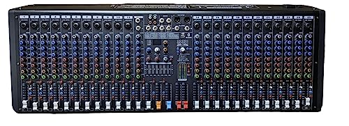 Image of kh Professional Channel Audio Mixer, 23 Mono & 1 Stereo Channel, Mixing Console and Two Aux Paths w /USB Audio Interface, BT Function, 16 DSP Effects, 7-Band EQ, For Studio, Stage (24 Channel)